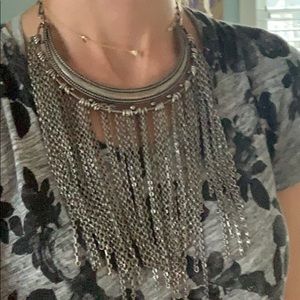 Jennifer Elizabeth silver fringe necklace